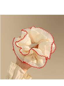 2pcs French Lace Hollow Flower Hair Scrunchies, Elastic Daily Hair Accessories For Women - Multicolor - View 13