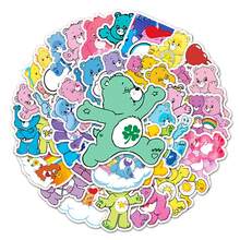 CARE BEARS 100张爱心熊贴纸套装，可爱卡通熊图案贴纸套装，爱心熊，阳光熊，熊，朋友熊，礼物，返校趣味贴纸，Kindle剪贴簿用品，笔记本电脑贴纸 - A - 查看 2