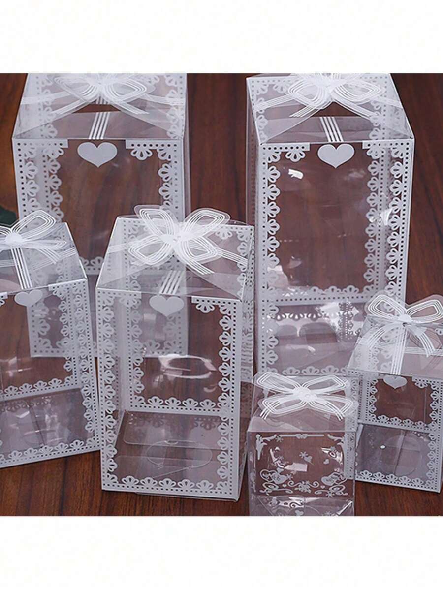 10个/20个/包 PVC包装盒 现货 透明印刷食品包装盒 蛋糕礼品包装盒 - 彩色 - 查看 1