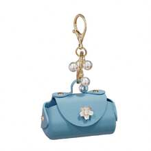 AD 1个可爱迷你汽车摩托车钥匙扣，时尚零钱包珍珠钥匙链，皮革汽车钥匙圈 - A - 查看 6