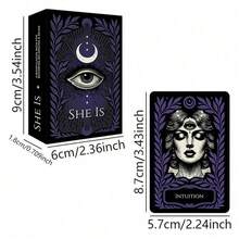 1 套【SHE IS 情绪疗愈卡牌游戏】——女性自我发现卡牌游戏、心理健康工具、正念礼盒套装，包含 120 个疗愈提示卡 - 彩色 - 查看 10