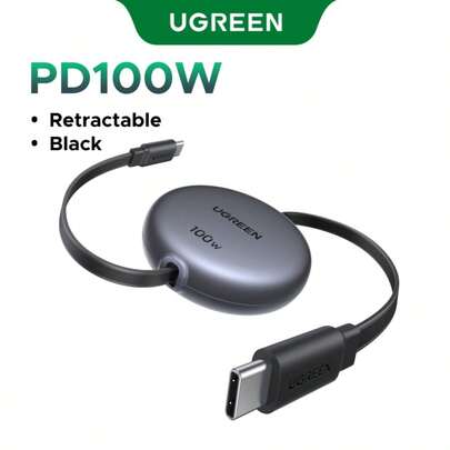 UGREEN 100W Nexode 可伸缩 USB-C 数据线，Type-C 数据线，USB-C 充电线，兼容 17/16/15、Pro/Air、Galaxy S25/S24/S23、Pro/Air、Pixel 10/9、Switch。