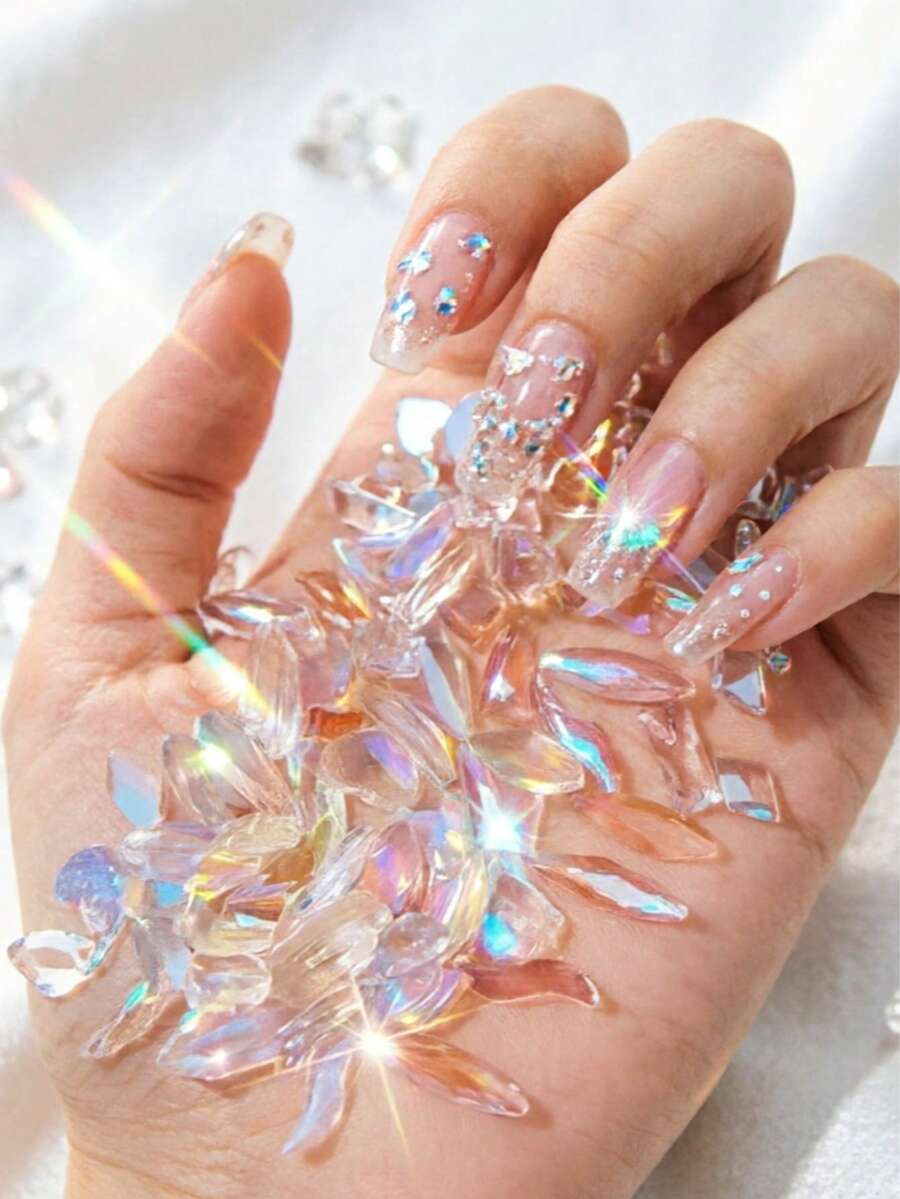 Aurora Rhinestones, Assorted Asymmetric Shapes Nail Art Rhinestones, Super Shiny DIY Nail Decorations Nails - Multicolor - View 1