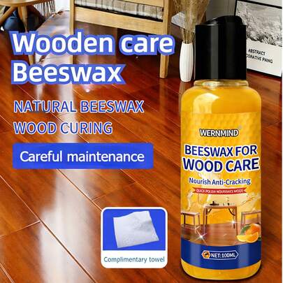 高品质木材保养蜡，木材抛光和修复蜡 - 仅适用于实木家具，提供持久保护，防裂防潮，适用于地板、桌子等。