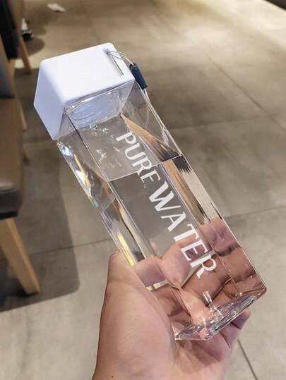 1 chiếc cốc nhựa vuông, bình nước cá nhân hóa tối giản, cốc nước dành cho học sinh.