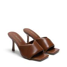 Women High Heels Stiletto Mule Sandals, Sexy Open Toe Slip On Sandals For Party Dressy Prom Wedding Casual Wearing - 棕色 - 查看 5