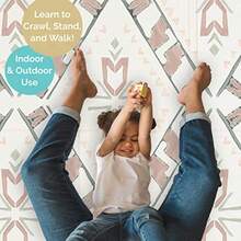 JumpOff Jo Baby Play Mat - Tapete grande plegable de espuma para bebés bebés niños pequeños impermeable de doble cara 70 x 59 pulgadas - dirección oeste - Ver 5