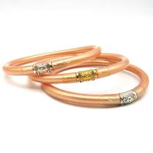 3件套金色亮片填充果冻手镯女士首饰 - 水鑽3件 - 查看 6