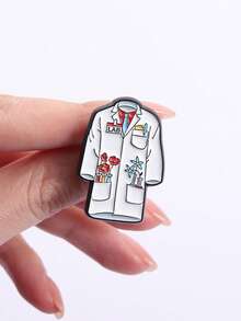 6Pcs Medical Worker Enamel Pin Set Lab Coat Nurse Scrub Stethoscope Bow Heart Lapel Brooch Nurse Doctor Gift - Multicolor - View 5
