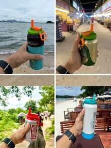 Reusable Straw Containers, Drink Lids, And Plastic Crafts Are Summer Essentials, Perfect For Home, Office, Camping, And Travel. Practical Design And Sturdy Construction Make Them Ideal For Holding Soft Drinks, Beverages, And Juices. - Multicolor - View 7