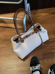 1. Túi đeo chéo nữ thời trang dung tích lớn, túi xách phong cách Hàn Quốc cổ điển mới, túi đeo vai vải bố dung tích lớn tiện dụng\N2. Túi tote vải bố dung tích lớn phong cách cổ điển phối màu tương phản thời trang dành cho nữ\N3. Túi vải bố dung tích lớn thường ngày dành cho nữ, túi đeo chéo đa chức năng mới\N4. Túi xách và túi đeo vai phối màu tương phản dung tích lớn - Nhiều màu - Xem 2