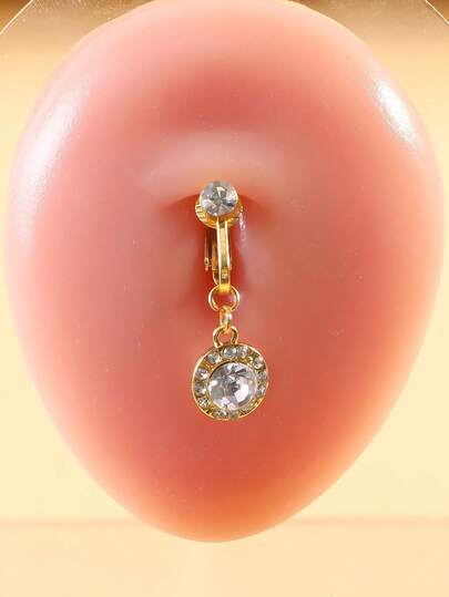 1 pieza Anillo de ombligo falso, Clip de ombligo para discoteca, Joyería de piercing