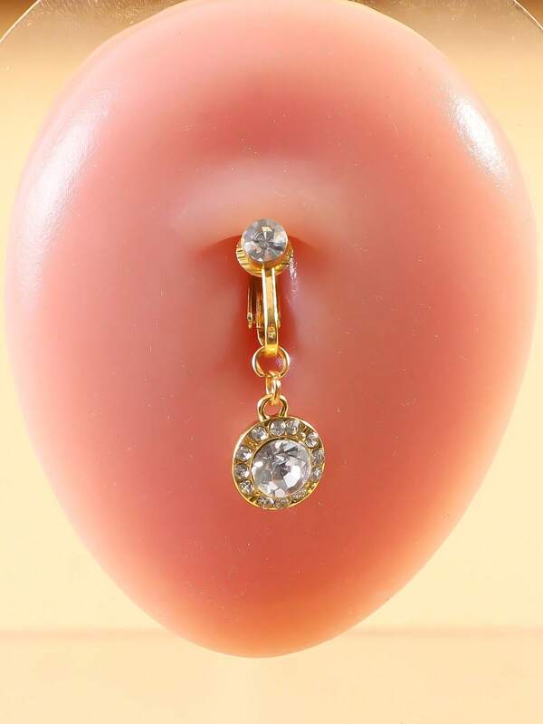 1 pieza Anillo de ombligo falso, Clip de ombligo para discoteca, Joyería de piercing
