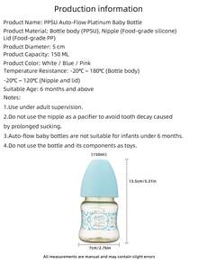 1 bình sữa chống đầy hơi PPSU, núm vú silicon, chống rơi vỡ và chịu nhiệt, đường kính bình 5cm, thích hợp cho bé sử dụng hàng ngày. - Nhiều màu - Xem 8