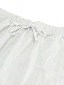 Pantalones deportivos casuales sueltos y transpirables de lino para hombres, adecuados para la playa, primavera/verano - Blanco - Ver 7