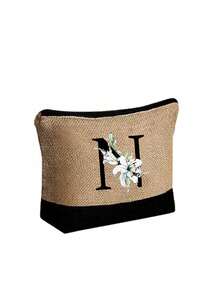 1 Conjunto Bolsa de Praia Feminina, Bolsa de Lona e Chapéu Acessórios de Praia, Letra A-Z, Adequado para Casamento, Aniversário, Férias, Ótimo Presente para Senhoras, Mães, Professoras, Amigas, Madrinhas, Estudantes, Bolsa Grande para Viagem, Fim de Semana, Presente de Aniversário Personalizado para Ela, Acompanha Lenço - Multicolorido - Visão 36