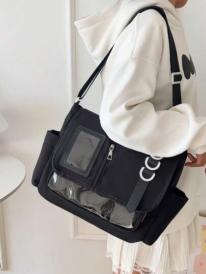 Satchel Bag, New Arrival Versatile Messenger Bag, Cute Transparent Bubble Bag, Casual Crossbody Bag, Japanese Ins Style For Girls