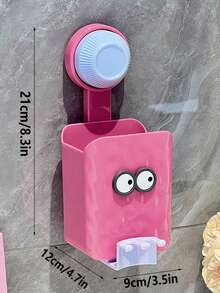 1 Item. Dopamine Wall-Mounted Toothbrush Holder. No-Drill Toothpaste And Toothbrush Holder. Bathroom Mouthwash Cup And Toothbrush Cup Holder. - Single Piece - View 9