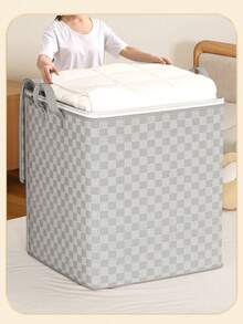 1pc Large Capacity Travel & Home Packing Bag With Zipper, Waterproof & Moisture-Proof Clothing Storage Bag - Grey - View 3