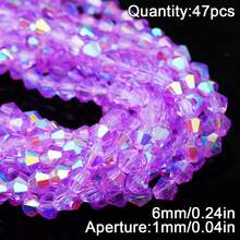 4/6毫米时尚亮面菱形玻璃珠，手工DIY首饰制作材料，适用于项链和手链 - DIY - 查看 22