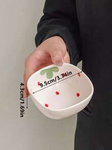 Bộ 1/2/4 bát sứ hình dâu tây dễ thương, bát vuông nhỏ nữ tính, bát tráng miệng gia dụng, bát đựng hạt, bát ăn sáng, bát sữa, bát ăn nhẹ bằng sứ vẽ tay hình dâu tây, bát chấm chất lượng cao, bát sứ vẽ tay hình dâu tây phong cách retro, bát ăn sáng và tráng miệng đáng yêu. - Nhiều màu - Xem 12