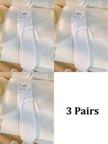 1/3 Pairs Spring/Summer Thin Knee-High Socks, Ballerina Style Mid-Calf Socks, Lolita Bow Socks, Mesh Hollow Stockings, Backless Socks, Lace Straight Tube Socks - Multicolor - View 23