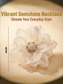 Handmade 3D Beaded Brooch, Suitable For Wedding And Commuting - Beige - View 4