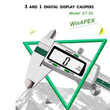 1 pieza Calibrador digital ET50 de acero inoxidable de 150 mm con fracción/MM/pulgada, precisión de 0.01 mm - ET50 - Ver 8
