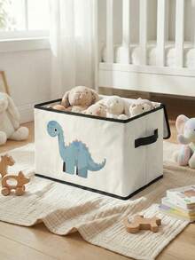 1 buah Kotak Penyimpanan Lipat Bergambar Kartun Dinosaurus, Pelangi, dan Anak Kucing dengan Pegangan, Kotak Penyimpanan Serbaguna untuk Kamar Bayi, Kamar Tidur, Pakaian Bayi, Bawah Tempat Tidur, Penyimpanan Mainan - MultiWarna - View 4