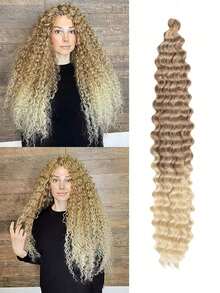 Pelucas trenzadas de ganchillo con ondas profundas de 18/22/26/30 pulgadas, extensiones de cabello de ganchillo con rizo profundo sintético - Multicolor - Ver 65