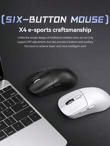 X4 无线蓝牙三模式可充电静音游戏鼠标，1000Hz 报告速率，轻巧 - 查看 11