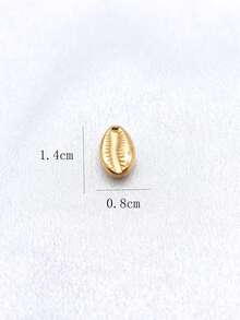 Bộ 6 mặt dây chuyền hình vỏ sò bằng thép không gỉ, phong cách Bohemian tối giản, phù hợp để đeo hàng ngày. - Vàng - Xem 6