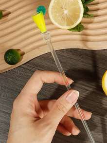 1/5/10pcs Acrylic Beverage Stir Sticks, Cocktail Stirring Spoons, Colorful Transparent Beverage Stir Sticks/Spoons, Suitable For Cocktail/Martini Mixing, Bar Party Decoration, Cute Long Handle Spoons, Suitable For Home, Desserts, (Random Style) - Multicolor - View 8