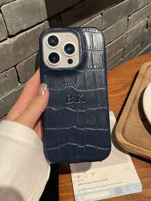 Ốp lưng điện thoại bằng da dập nổi họa tiết da cá sấu cao cấp, cá nhân hóa, tương thích với Apple 17, 16, 15, 14, 13, 12, 11 Pro Max, 14, 15, 16 Plus, 17 Air, quà tặng DIY phong cách, phụ kiện điện thoại. - Màu xanh lá cây đậm - Xem 3