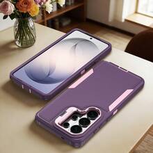 Ốp lưng điện thoại hai lớp chống sốc có giá đỡ ống kính cho Galaxy S26 S25 S24 S23 Plus Ultra, 17 16 15 14 13 12 11 Pro Max Plus - Màu tím - Xem 6