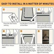 Màn cửa sổ hình chữ U có khóa kéo, màn chống muỗi, lưới chống muỗi, rèm cửa chống mèo, mùa hè, vô hình - Black U - Xem 5