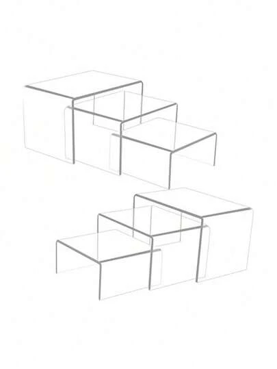 Bộ 1/2 giá trưng bày bằng acrylic trong suốt, giá đỡ trưng bày đồ sưu tầm, kệ acrylic để chậu cây cảnh, giá trưng bày bằng acrylic trong suốt dùng cho trang sức, bánh cupcake, món tráng miệng, cửa hàng, trang trí nhà cửa.
