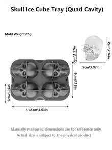 Khuôn làm đá 3D bằng silicon | Có các hình hoa hồng/đầu lâu/kim cương/hình cầu tròn | Khay làm đá tự chế | Máy làm đá cho rượu whisky | Quà tặng sáng tạo cho tiệc bar - màu đen - Xem 12