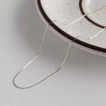 1条S925纯银闪亮项链，优雅简约设计，百搭性感锁骨链，素链无吊坠，送给女朋友的理想礼物 - 蛇鏈 - 查看 15
