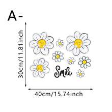 1/2pcs Colorful Floral Electrostatic Window Cling. Smiling Flowers And A "Smile" Sign Design. Removable And Waterproof PVC. Suitable For Home Decoration In Living Rooms, Bedrooms, And Bathrooms. - Multicolor - View 12