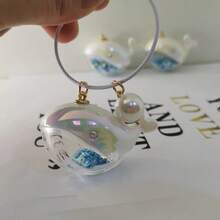 1Pc/2/3Pcs Fashion Resin Whale Keychain With Pearl Accents – Perfect For Couples, Bag Charm And Car Key Ring Accessory - Multicolor - View 7