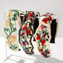 1件蕾丝布发带，波西米亚风涤纶布发带 - 彩色 - 查看 7