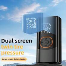 Rechargeable Portable Air Compressor Pump With Digital Pressure Gauge, 150PSI, LED Light, Wireless Tire Inflator For Car, Motorcycle, Bicycle, Black, Compact Design, Durable Structure, Type-C Interface - 016 Wireless - View 9