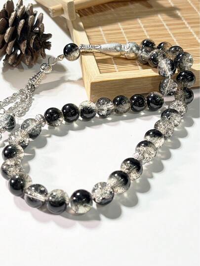 1pc 33 Beads Ramadan Prayer Beads, Portable Multi-Color Crackle Finish, Ideal Gift For Ramadan And Eid Al-Fitr