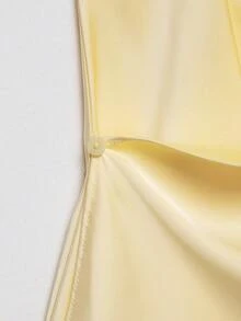 Top de satén con escote en V sexy para mujer, primavera/verano - amarillo ganso - Ver 9