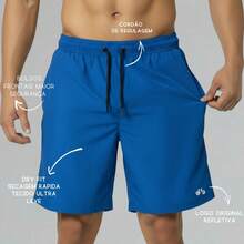 Kit Of 2 Men's Lightweight Tactel Shorts, Quick-Drying, Comfortable For Training And Everyday Wear - AZUL REAL/BLANCO - Ver 3