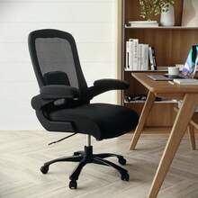 HERCULES Series Big and Tall 500 lb. Rated Black Mesh Executive Swivel Chair with Fabric Seat and Adjustable Lumbar - Tela negra/malla - Ver 2
