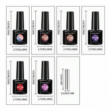 LIMEGIRL Juego de 6 esmaltes de uñas de gel con efecto ojo de gato arcoíris, con brillo holográfico, para desprender con remojo, para manicura DIY y salón, con luz UV LED - Multicolor - Ver 9