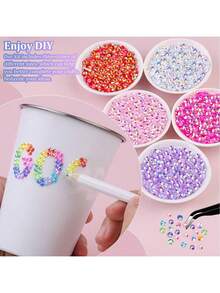 3mm, 4mm, 5mm Mixed Color Rhinestone Set With Tweezers, Suitable For Handmade Crafts, Decoration, Applicable To DIY Handicrafts, Clothing, Cups, Shoes, Fabrics, Etc. - Nhiều màu - Xem 4