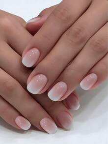 Y2K Enhances Your Charm 24 Pieces Of Pink Fashionable French Gradient Simple Style Wearable Manicure Set Detachable Reusable Fake Nail Patches Suitable For Festivals Daily Wear, Party, Friend Date, Daily Wear - Multicolor - View 1